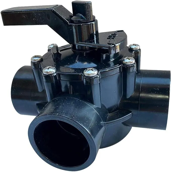 FibroPool Swimming Pool Diverter Valve - 2 Inch - 3 Way - Positive Seal & Non Lube Replacement Valve for Pools and Spas