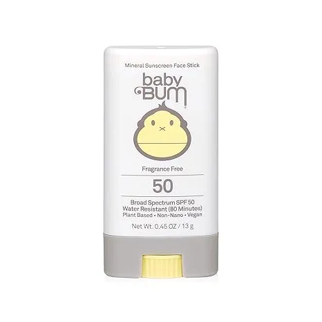 Baby Bum Sunscreen Face Stick, Mineral, Broad Spectrum SPF 50 - 0.45 oz