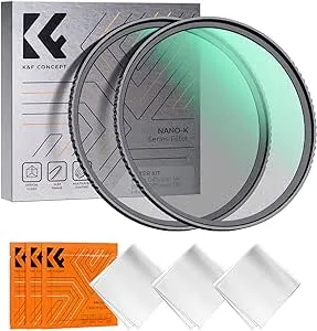 K&F Concept 77mm Black Diffusion 1/4 & 1/8 Filters Kit Mist Cinematic Effect Filters Set with Multi-Layer Coated for Camera Lens - K Series