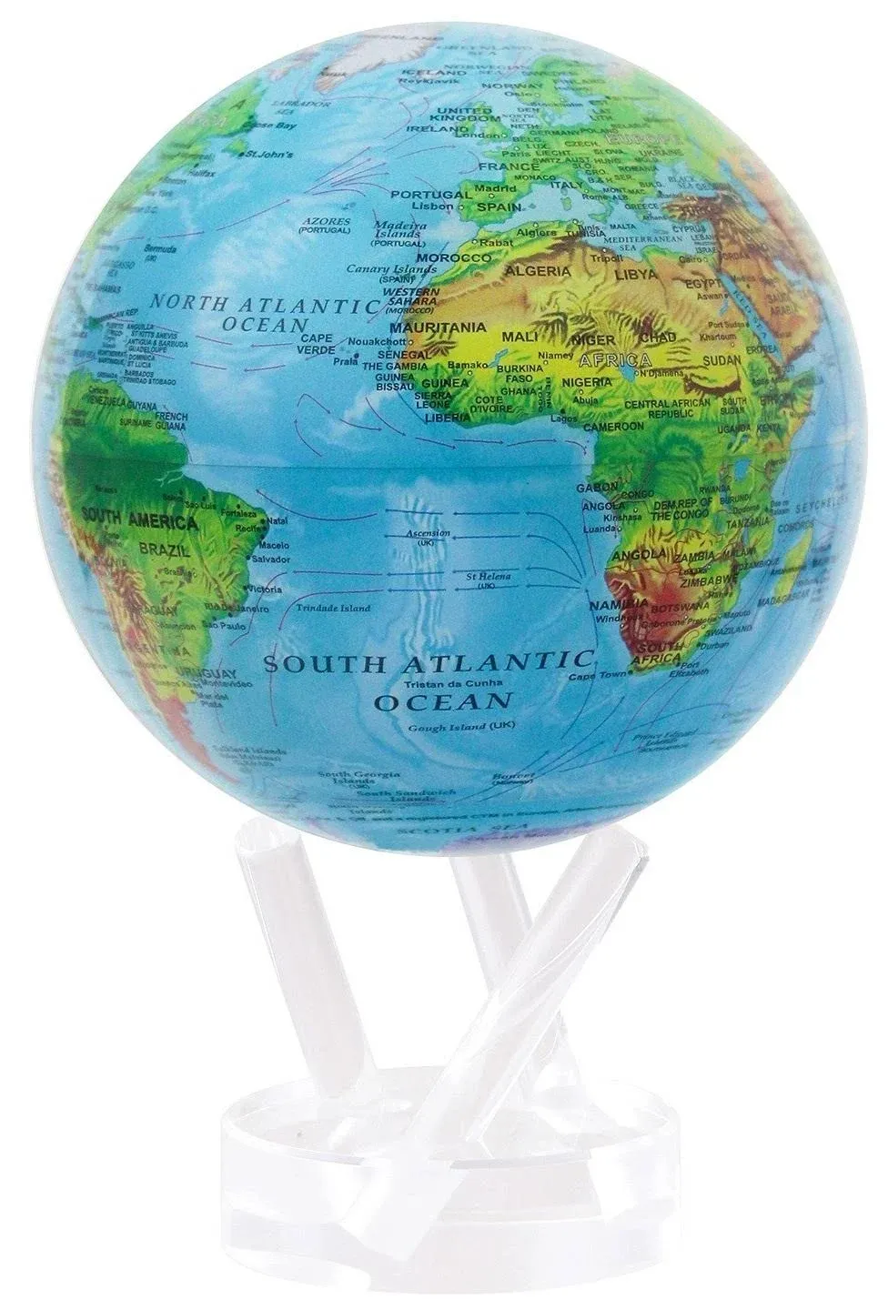 Mova Relief Map Blue Globe 6"