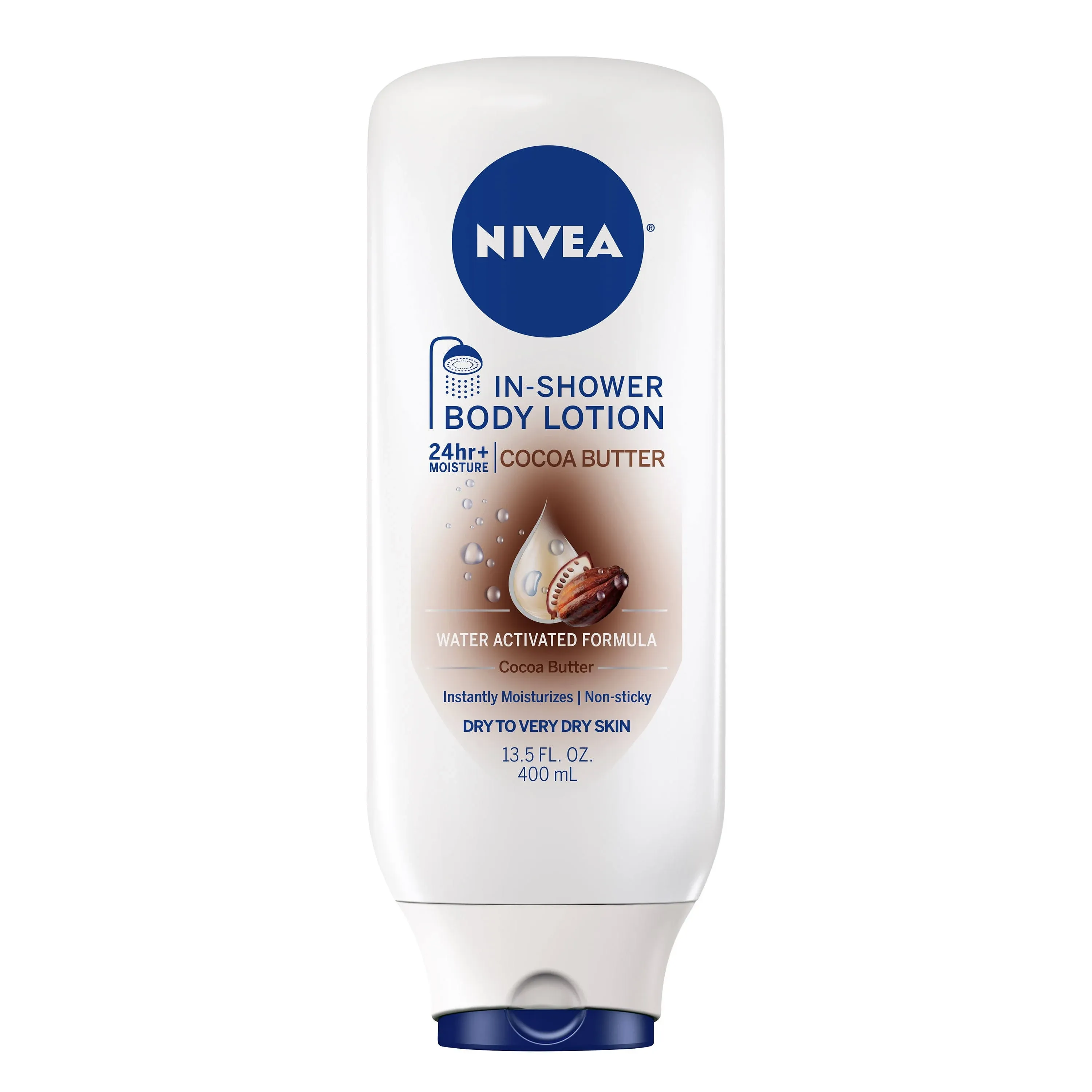 Nivea Body Lotion, In-Shower, Cocoa Butter - 13.5 fl oz