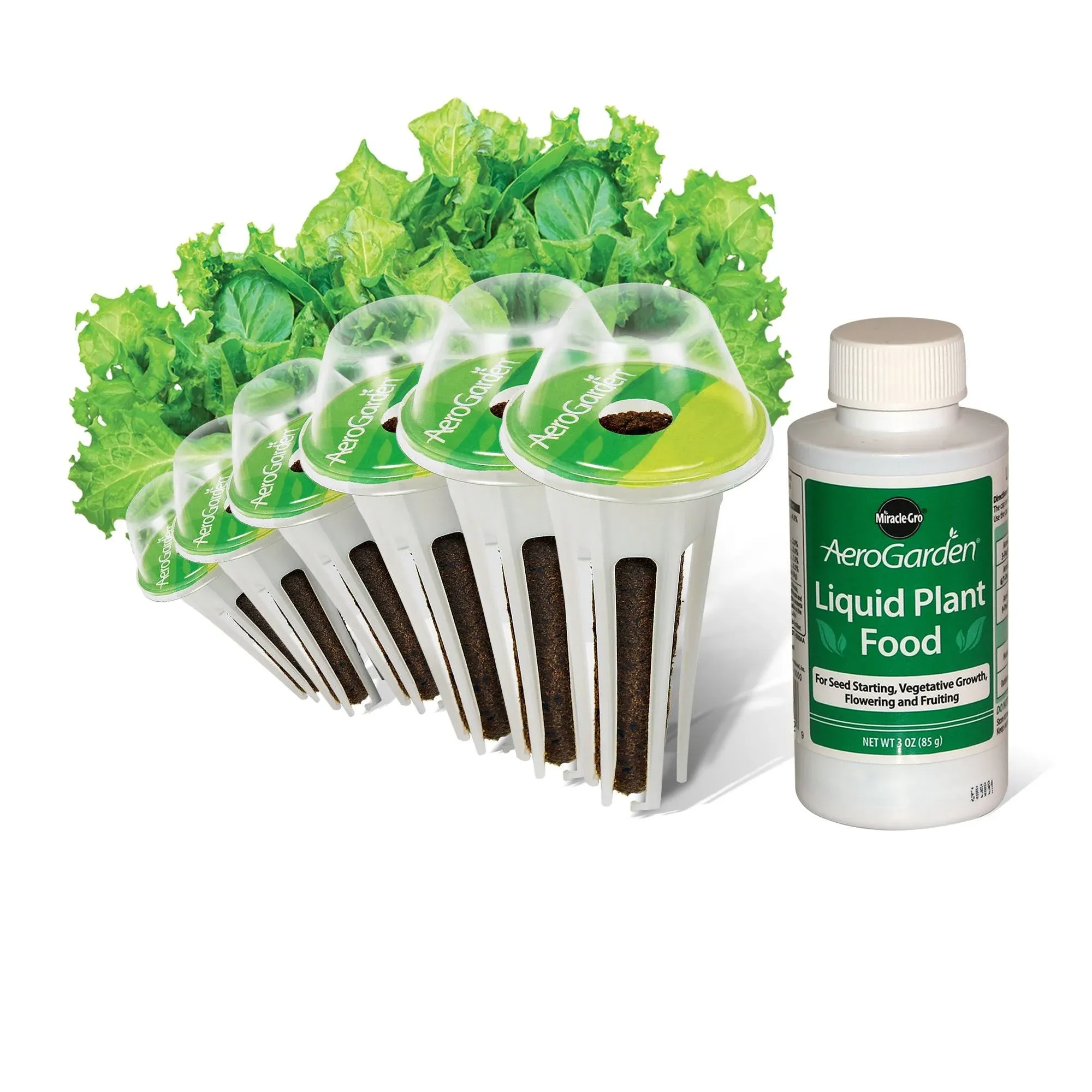 Aerogarden Salad Greens Seed Pod Kit with Red and Green Leaf, Romaine and Butter Head Lettuce, Liquid Plant Food and Growing Guide (6-Pod)