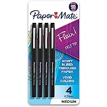 Paper Mate Flair Medium Felt Tip 4-pkg-black