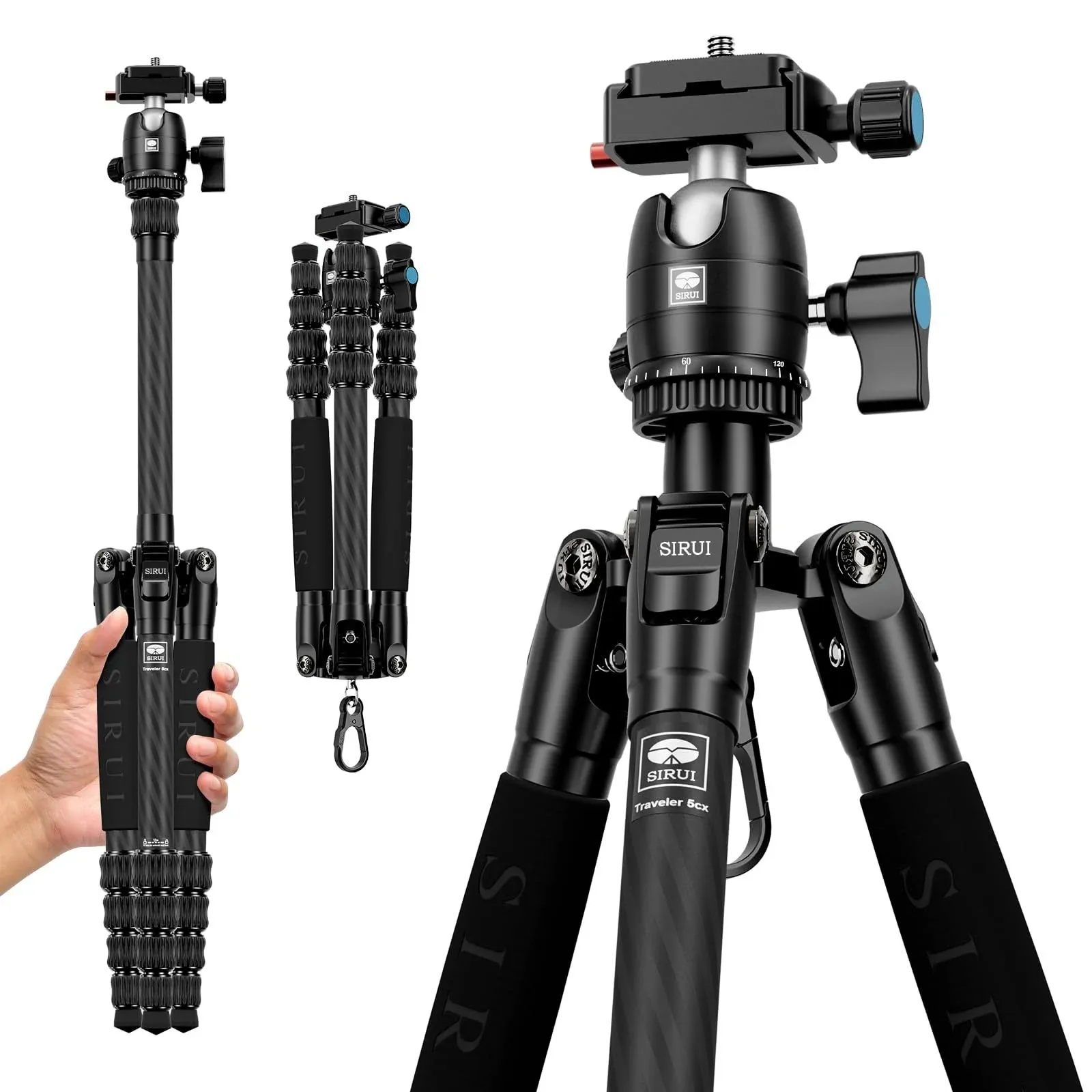 SIRUI Travel Camera Tripod-Traveler Series Video Aluminum Compact Tripod with Ball Head (Traveler 5AX)