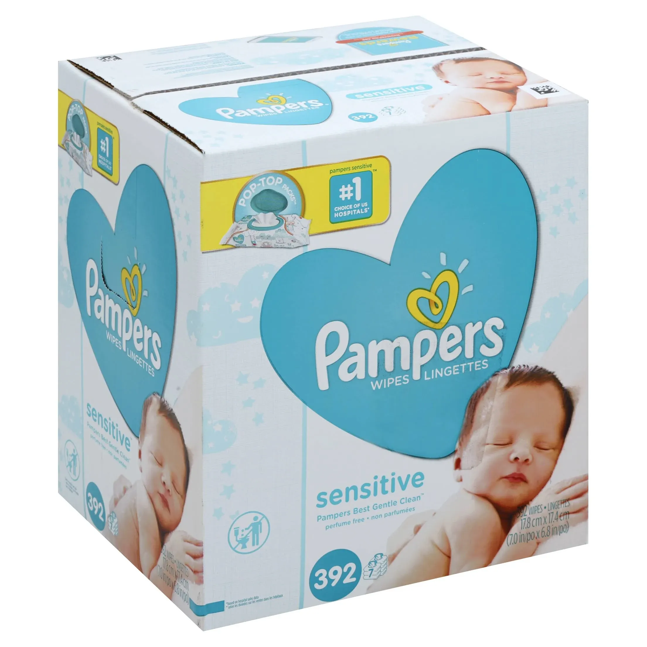 pampers sensitive baby wipes 392 ct OLD