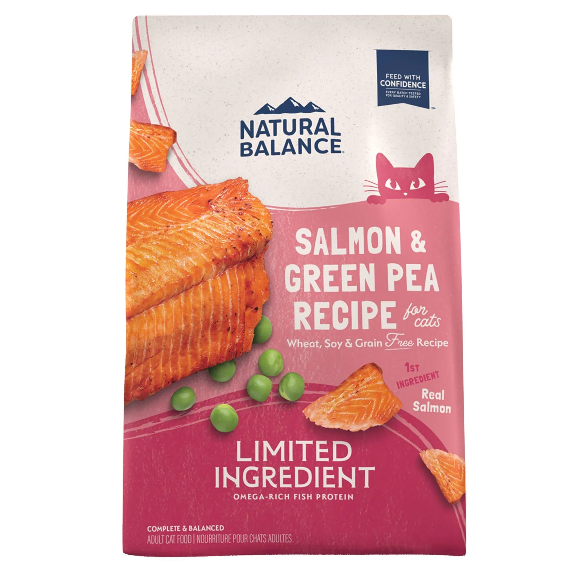 Natural Balance Limited Ingredient Adult Grain-Free Dry Cat Food - Salmon & Green Pea Recipe - 4 Pound