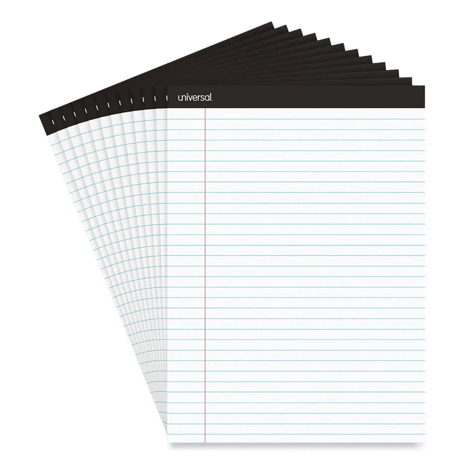 Universal Premium Ruled Writing Pads, Wide-legal Rule, 8.5 x 11, White, 50 Sheets, 12-Pack