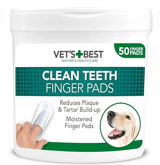 Vets Best Teeth Finger Pads 50 Pads for Dogs