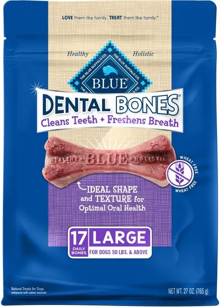 Blue Buffalo Large Size Dental Bones Dog Treats 27 oz