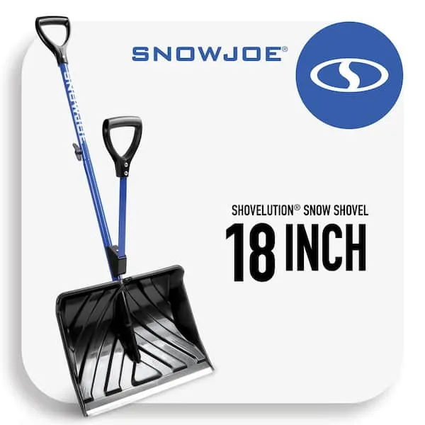 Pelle À Neige Noire De 18 Po Shovelution Par Snow Joe En Polycarbonate Avec Double Manche À Ressort SJ-SHLV01