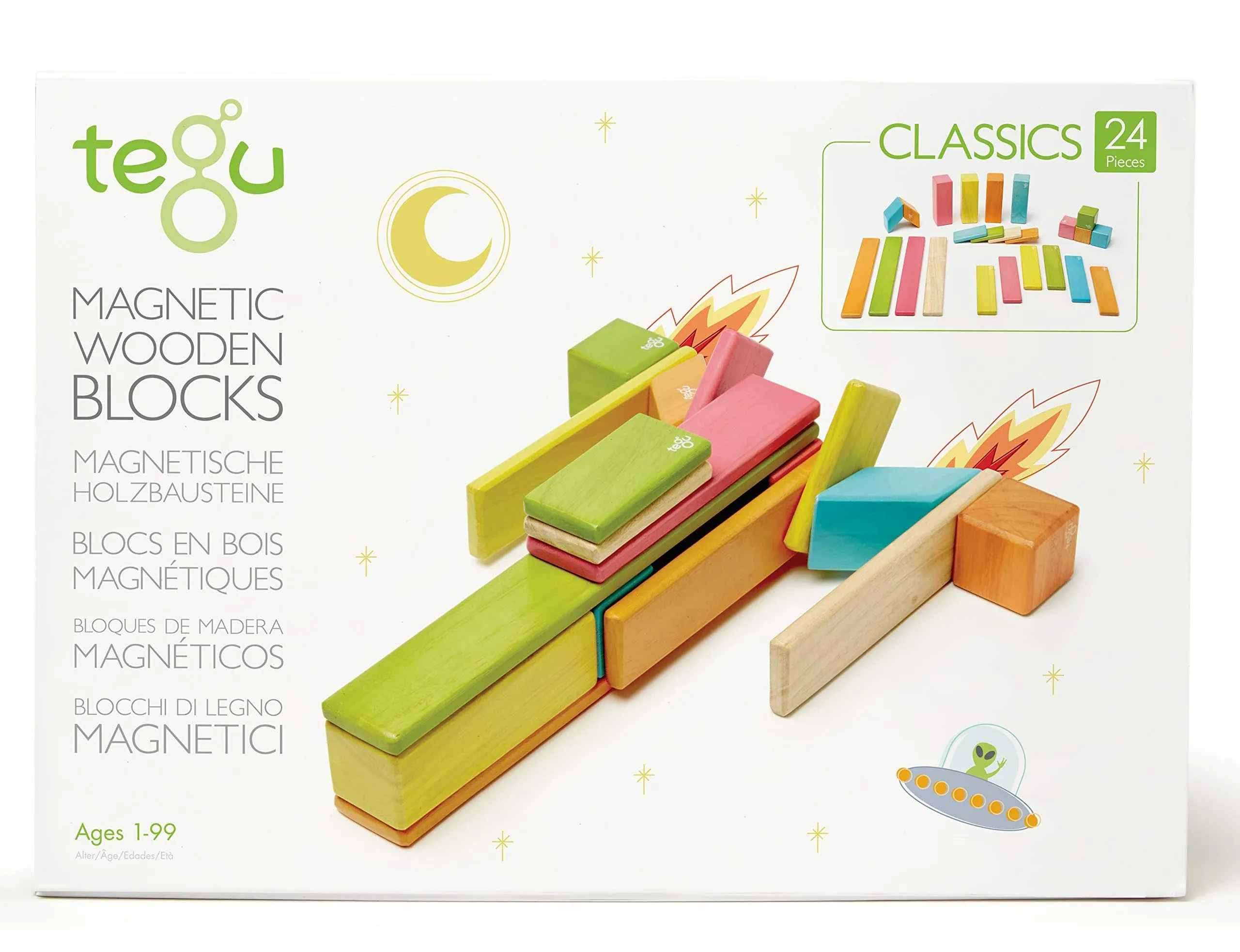 24 Piece Tegu Magnetic Wooden Block Set Sunset