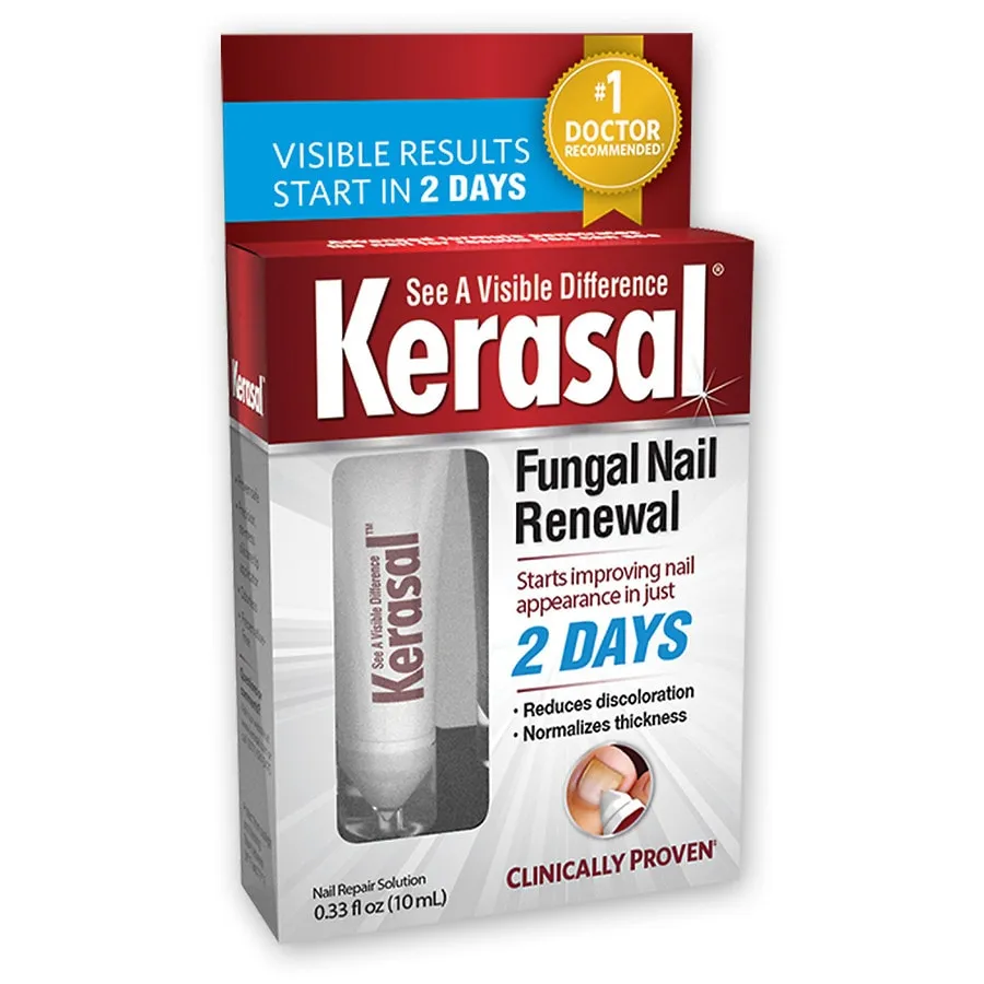 Kerasal Nail Renewal, Restores Appearance of Discolored or Damaged Nails, 0.33 fl oz (Packaging May Vary)