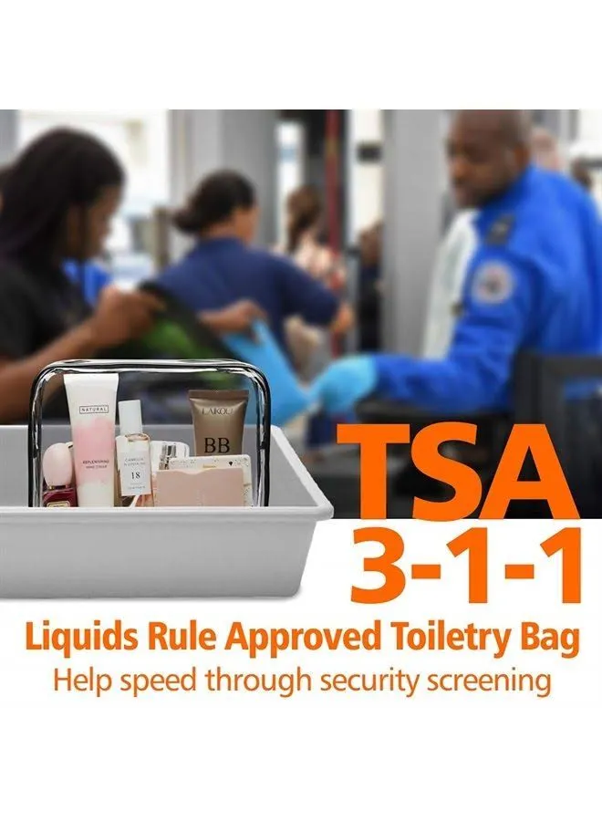 Tsa Approved Toiletry Bag Clear Makeup Bag Waterproof Quart Size Bag Travel Make