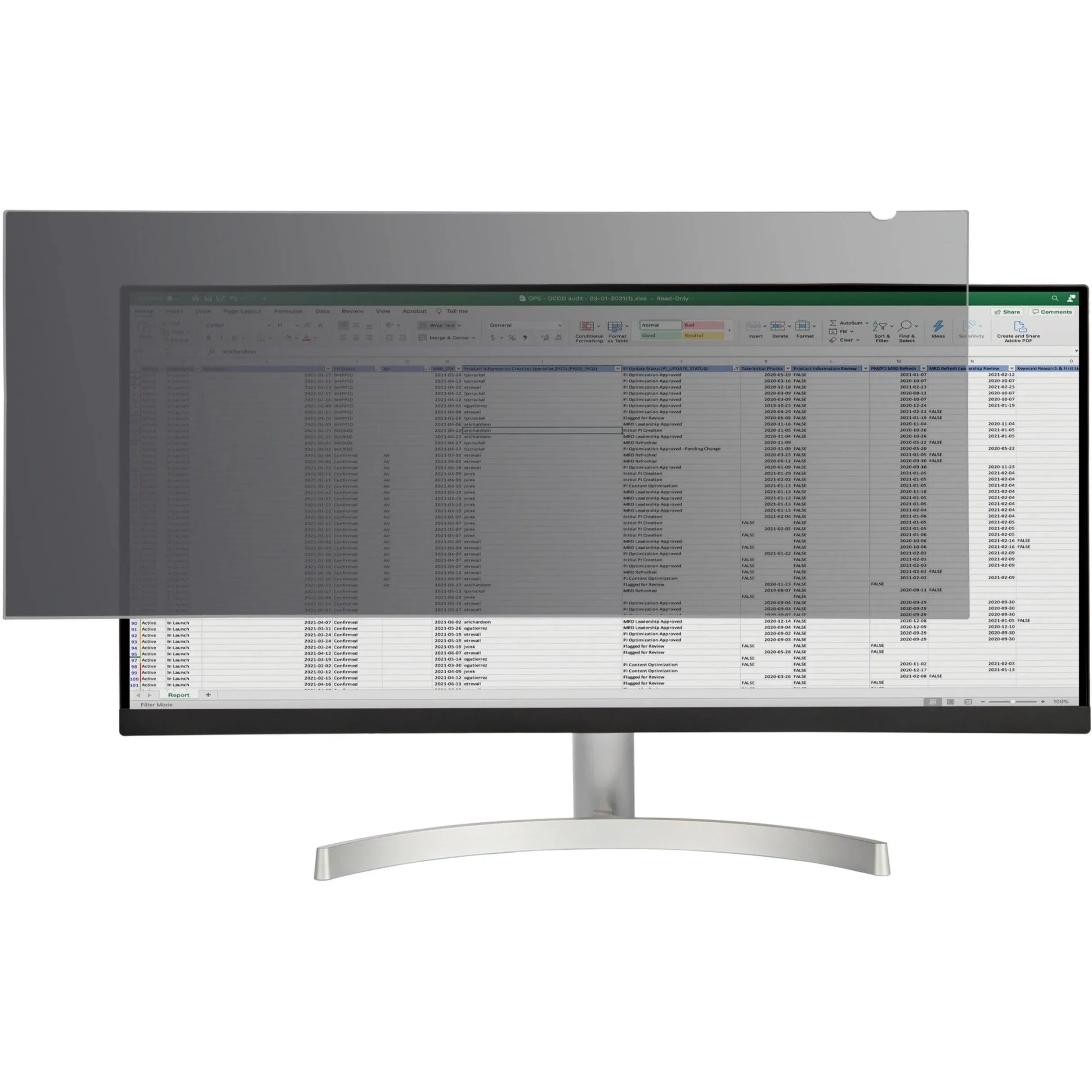 StarTech.com Monitor Privacy Screen for 34 inch Ultrawide Display - 21:9 Widescreen - Computer Screen Security Filter - Blue Light Reducing Protector - Matte/Glossy - +/-30 Degree PRIVSCNMON34W 065030892582