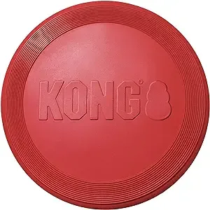 Kong Flyer - Durable Dog Toy for Outdoor Playtime - Natural Rubber Flying Disc, Dog Toy for Fetch - Safer Disc for Healthy Activity - for Small Dogs