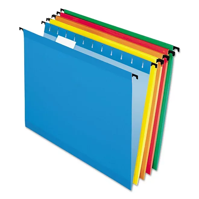 Pendaflex SureHook Hanging File Folder, Letter Size, 1/5 Cut Tabs, Assorted Colors, Pack of 20