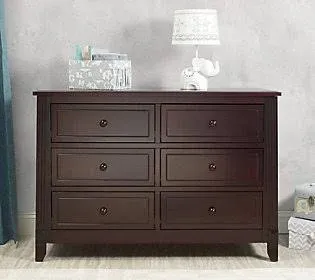 Sorelle Berkley 6 Drawer Double Dresser, Brown