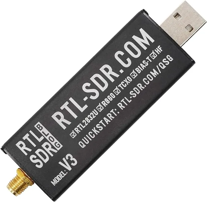 RTL-SDR Blog V3 R860 RTL2832U 1PPM TCXO SMA Software Defined Radio (Dongle Only) (Black)