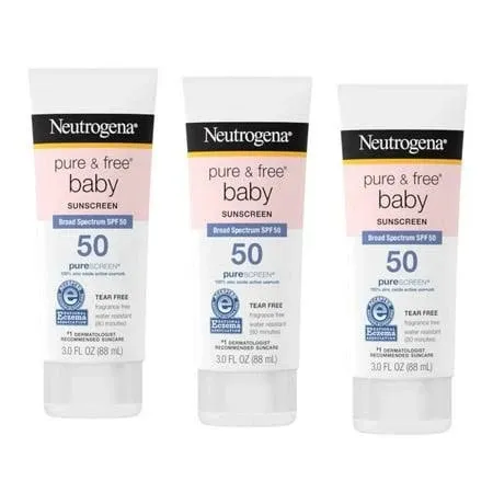 Neutrogena Pure & Free Sunscreen, Baby, Broad Spectrum SPF 50 - 3.0 fl oz