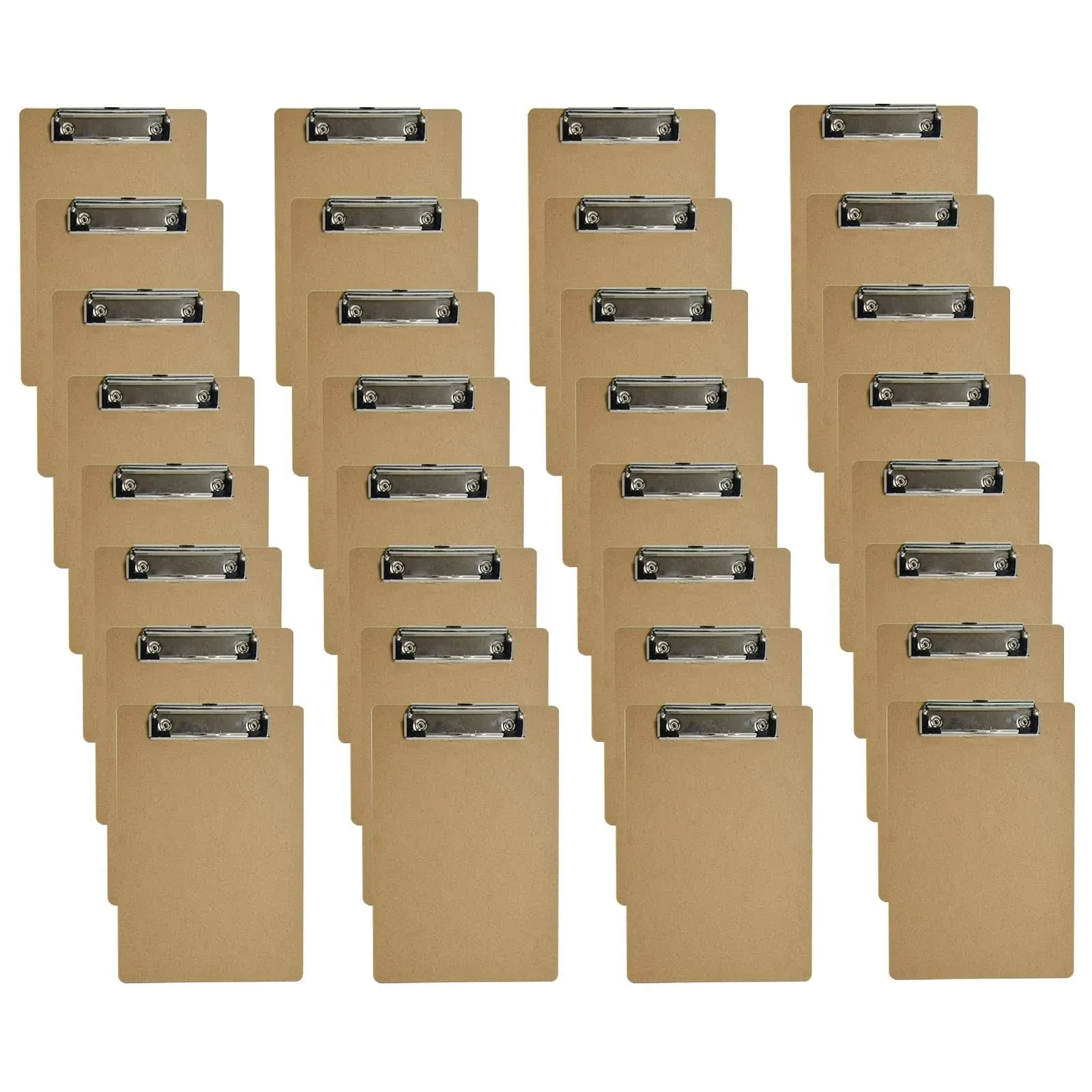 32 Pack Mini Clipboards 6&#034;x9&#034; Memo Size Eco-Friendly Wood Hardboard