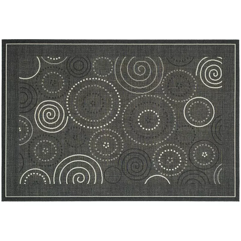 SAFAVIEH Courtyard Black/Sand Doormat 3 ft. x 5 ft. Border Indoor/Outdoor Patio Area Rug CY1906-3908-3