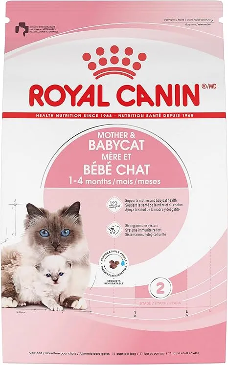 Royal Canin Feline Health Nutrition Mother & Babycat Dry Cat Food for Newborn Kittens and Pregnant or Nursing Cats, 6 lb Bag