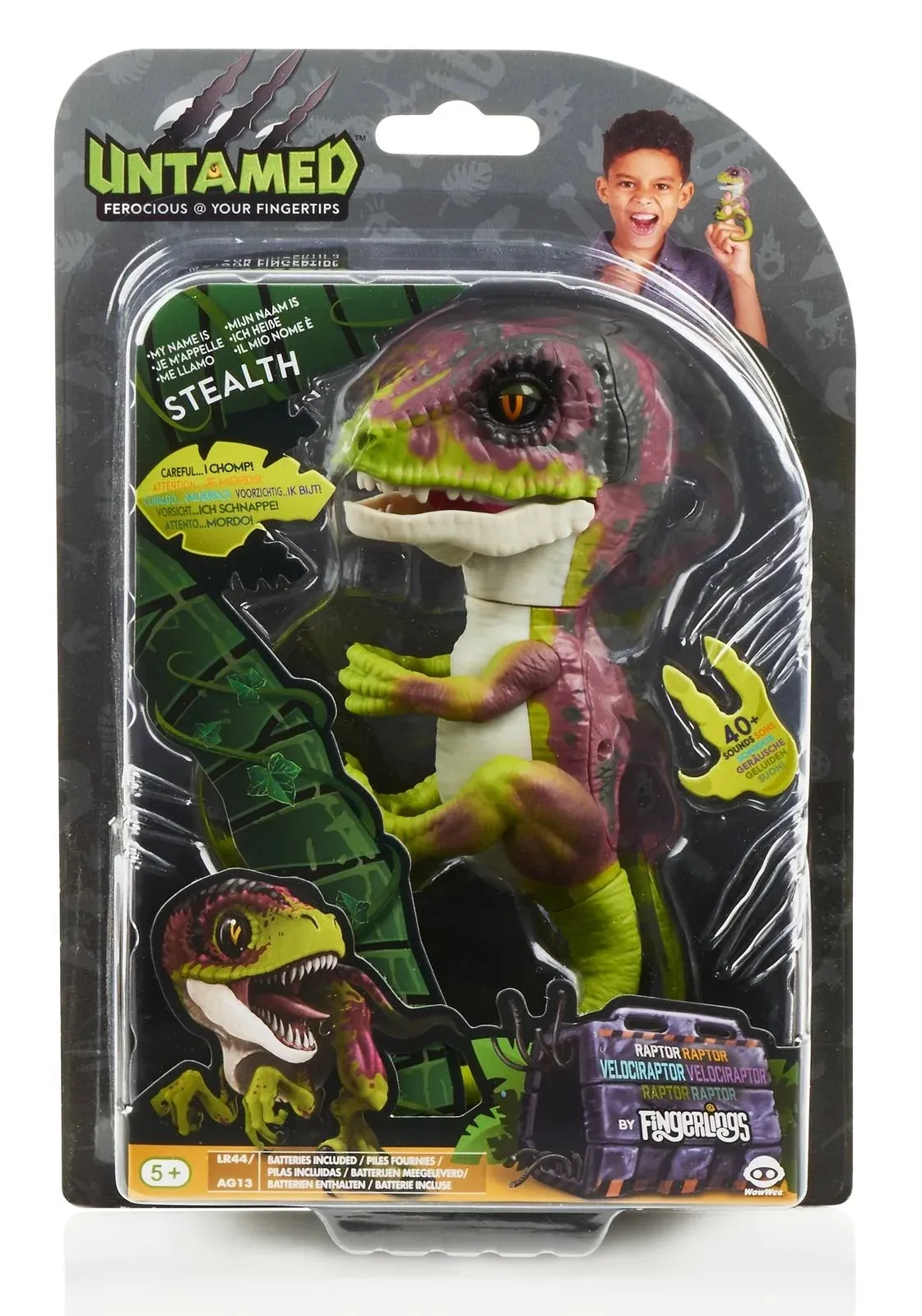 WowWee Fingerlings Stealth Untamed Raptor Dinosaur Toy, Green