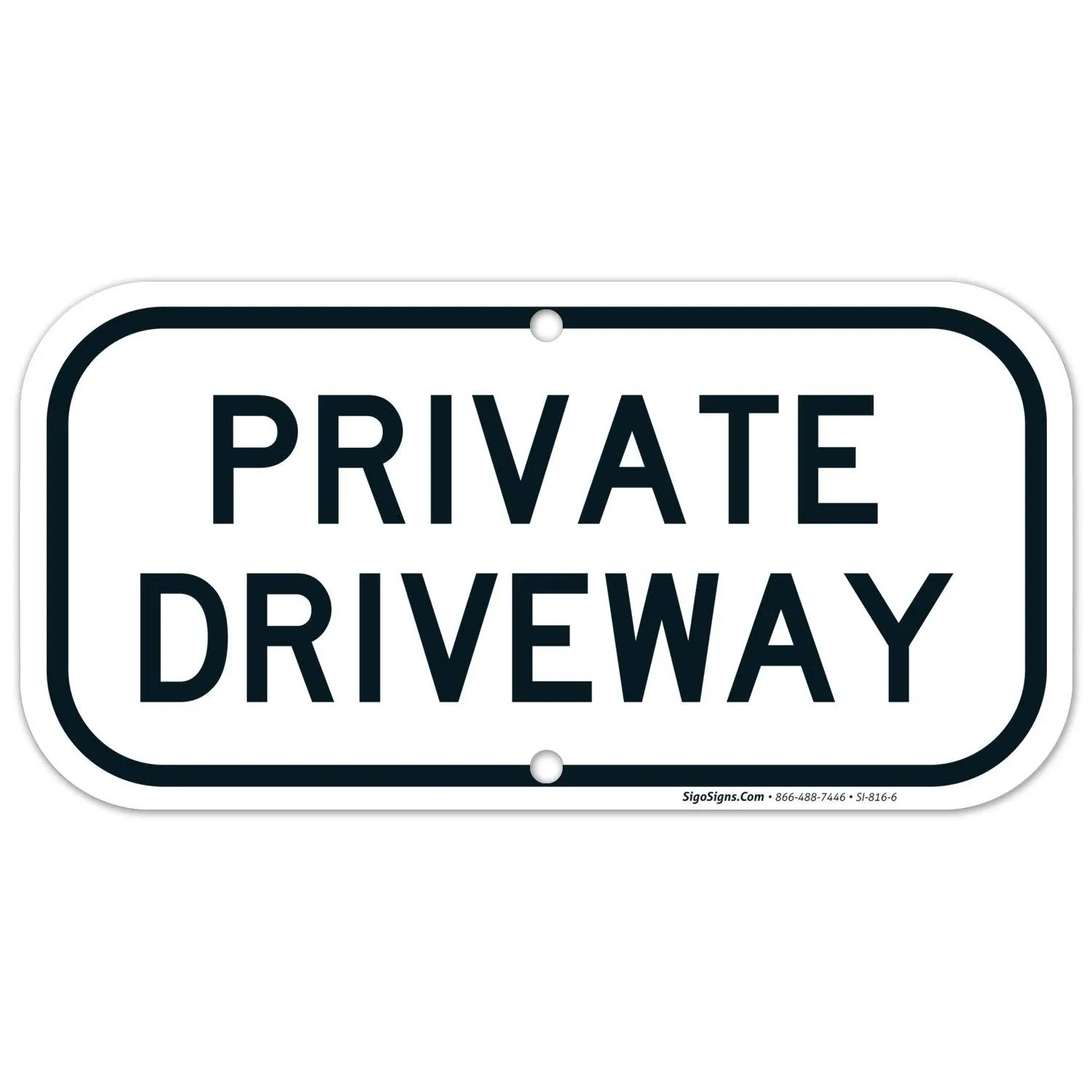 Private Property Sign (2 Pack), Metal No Trespassing Sign 10&#034; x 3.5&#034; Aluminum