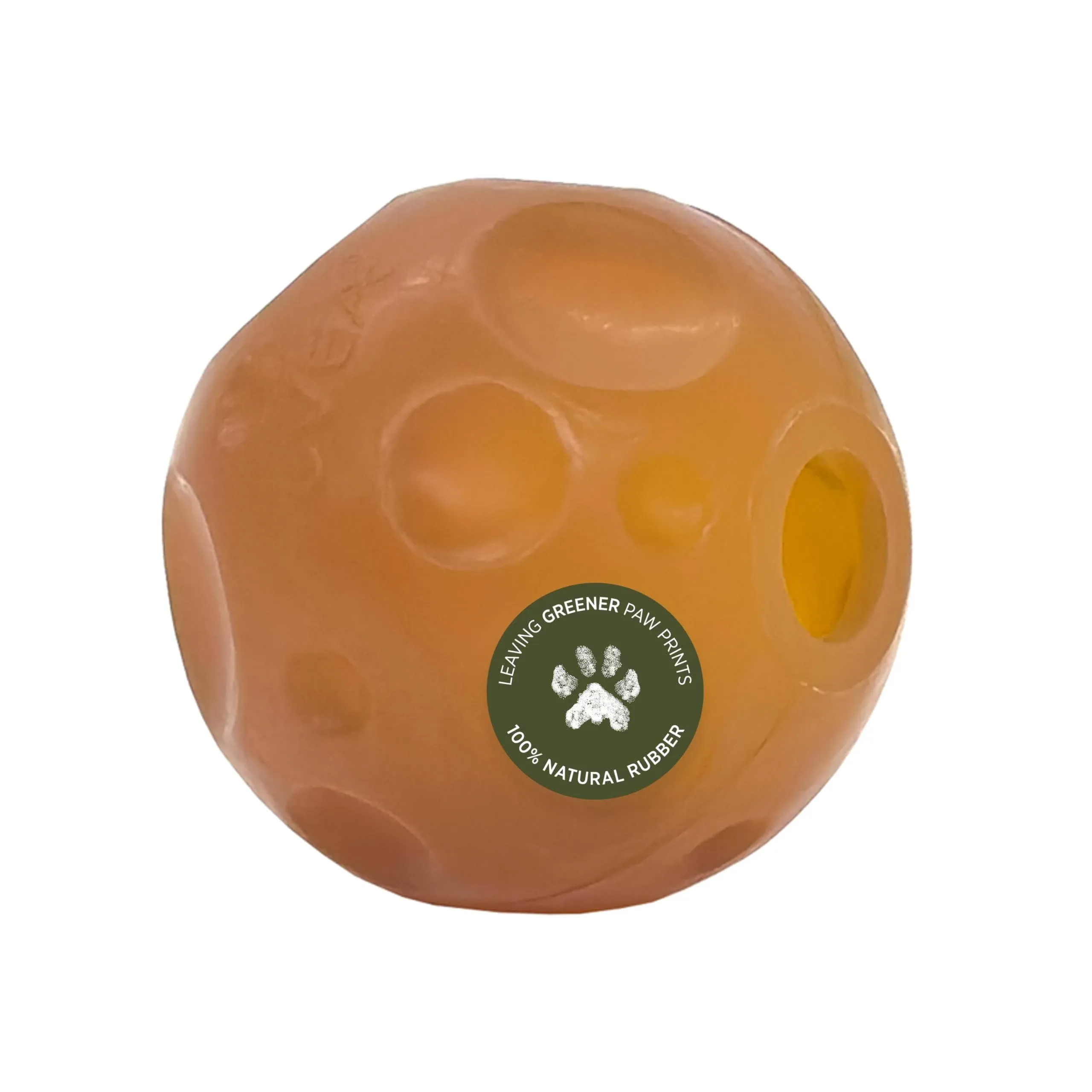 HEVEA Moon Ball Activity Toy for Dogs. The Ball for Dogs is Made from Non-Toxic, PVC-Free, BPA-Free Natural Rubber. 2.55" (Natural)