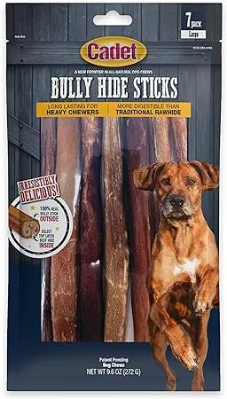 Cadet Bully Hide Sticks All-Natural Dog Chews, 7 Count