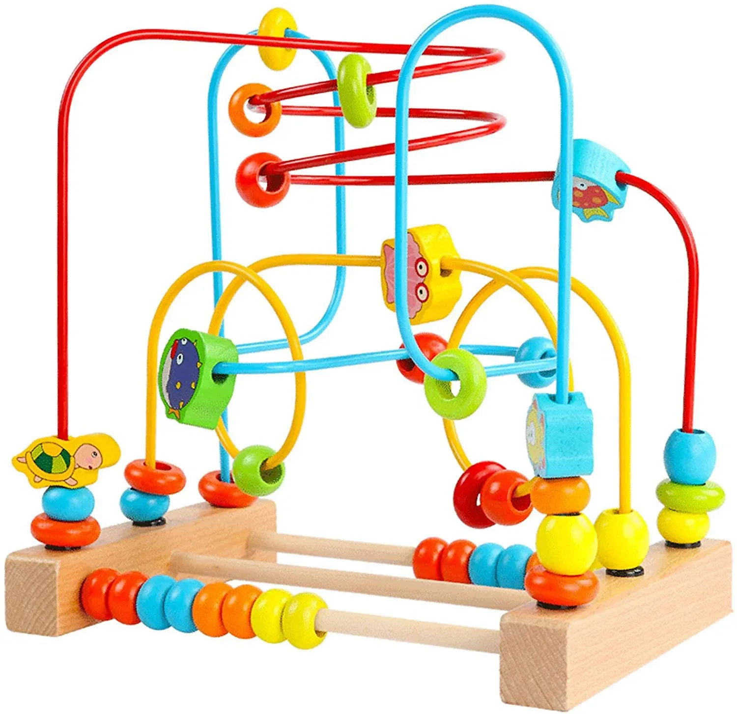  First Bead Maze Roller Coaster Wooden Educational Circle Toy for Toddlers 