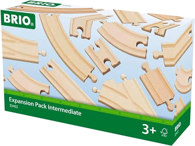 BRIO World 33402 Expansion Pack Intermediate | Wooden Train Tracks for Kids Age 3 and Up