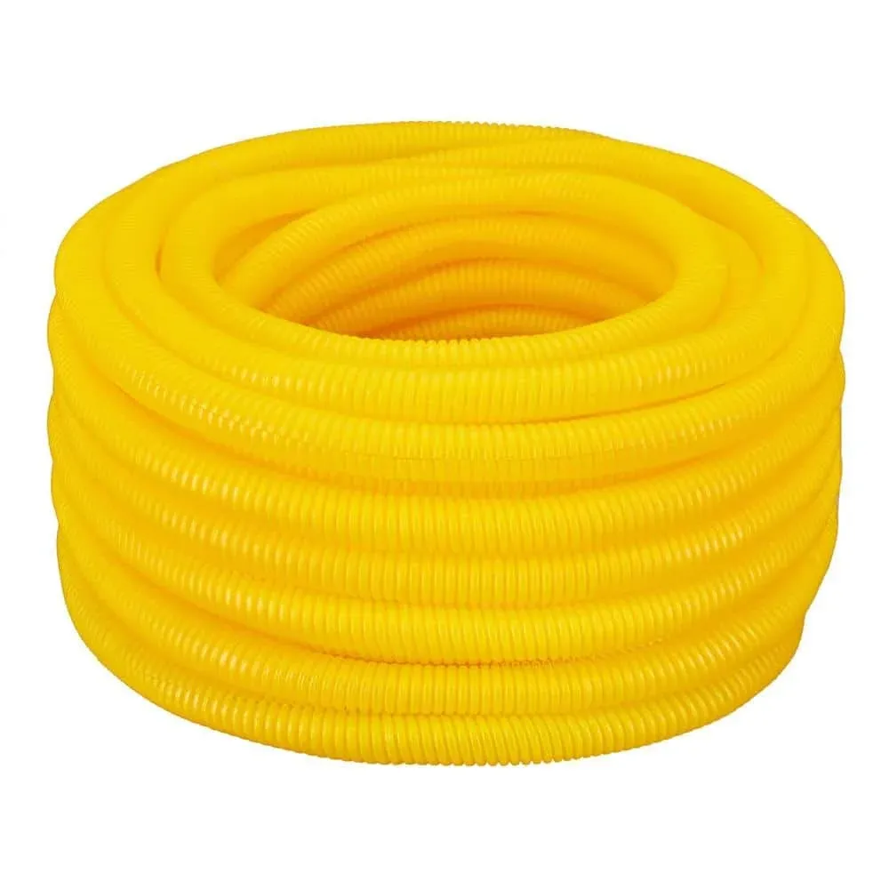 HydroMaxx 2 in. x 100 ft. Flexible Corrugated Yellow HDPE Non Split Tubing Wire Loom