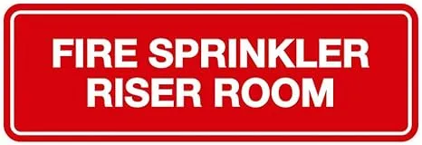 Signs ByLITA Standard Fire Sprinkler Riser Room Sign (Red) - Large (1 Pack)