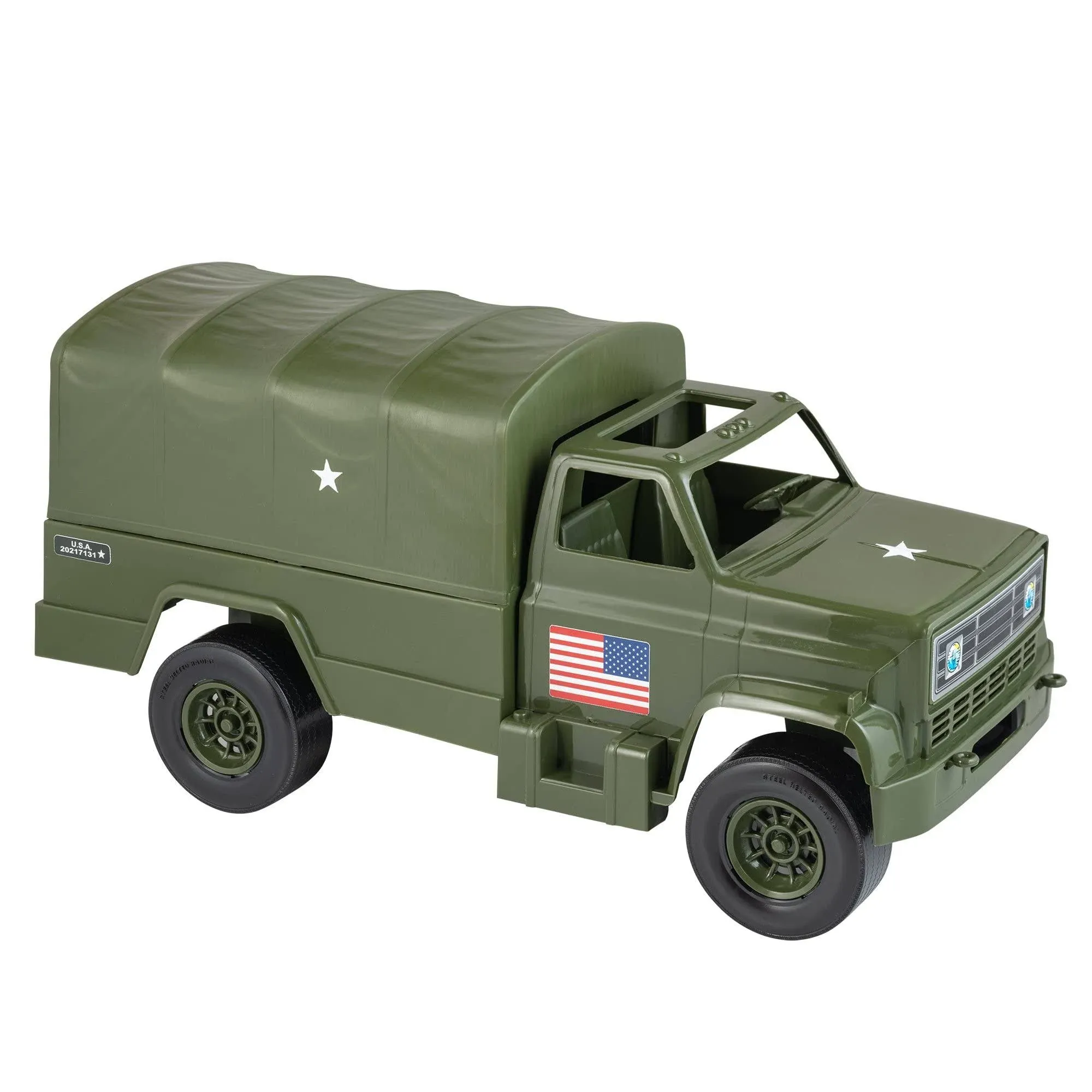 Tim Mee Military Cargo Truck for Action Figures - 14in Olive Green - Made in USA