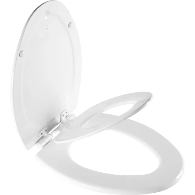 Mayfair by Bemis NextStep2 Wood White Elongated Soft Close Toilet Seat