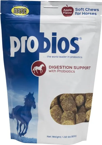 Probios Equine Probiotic Apple Flavor Soft Chew Horse Supplement