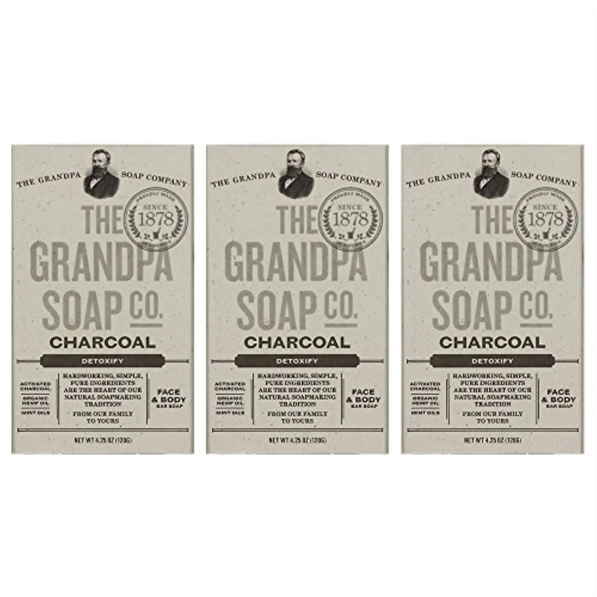 Charcoal Bar Soap by The Grandpa Soap Company | Vegan, Natural Face &amp; Body Soap