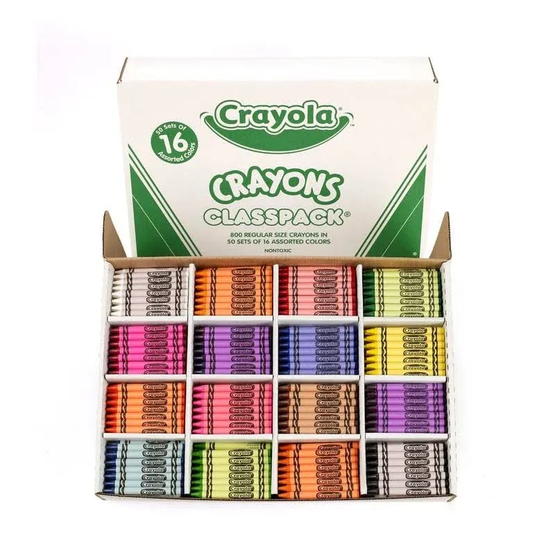 Crayon Classpack®, Reg Size, 16 Colors, Pack of 800