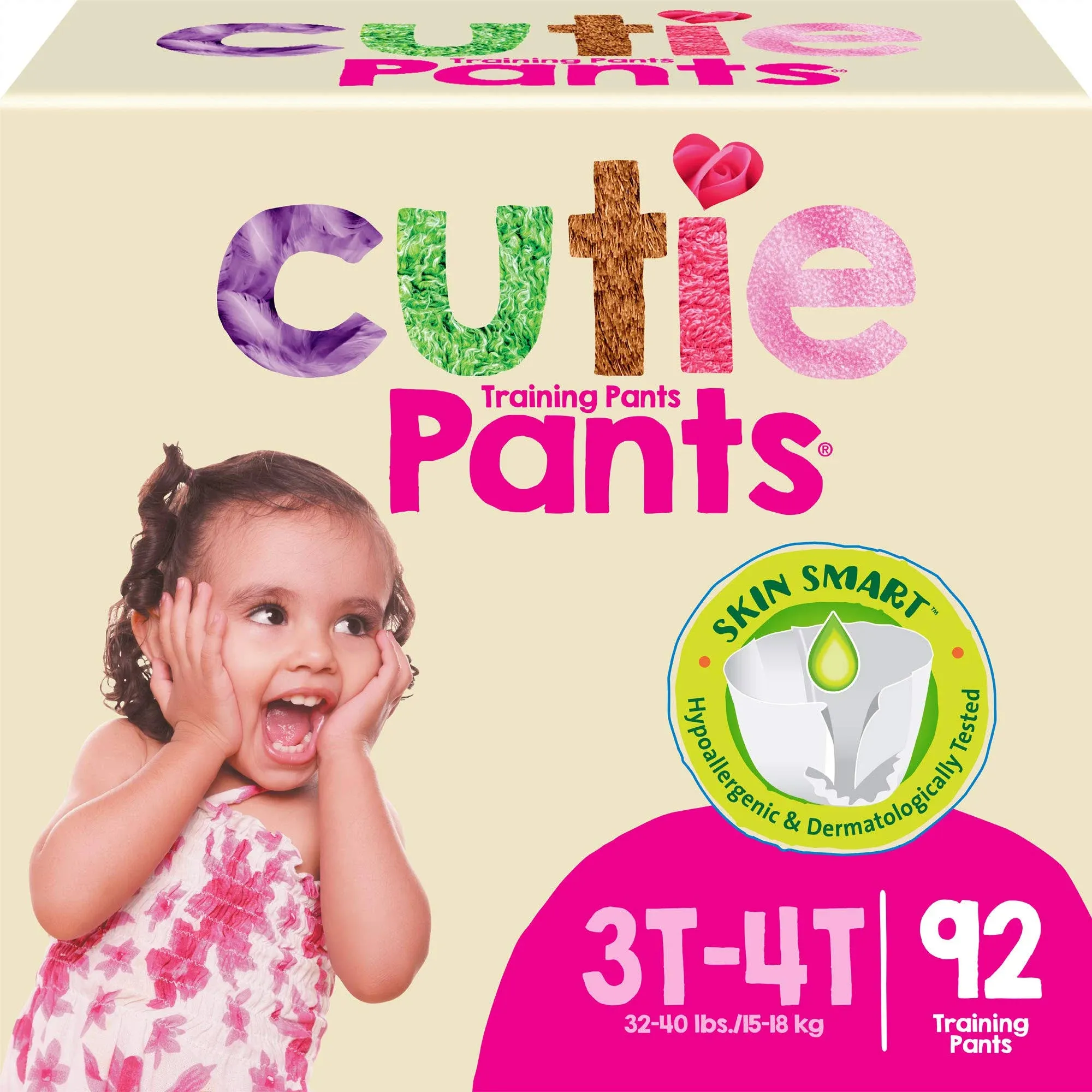 Cuties Cutie Girls 3T/4T Refastenable Potty Training Pants