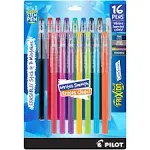 Erasable Gel Ink Stick Pens, Fine Point, 16-Pack, Pilot FriXion ColorSticks