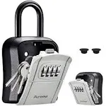 Puroma Key Lock Box, Portable Combination Lockbox Wall-Mounted Key Storage Box for House Keys, Resettable Code Safe Security Lock Box for Home, Office