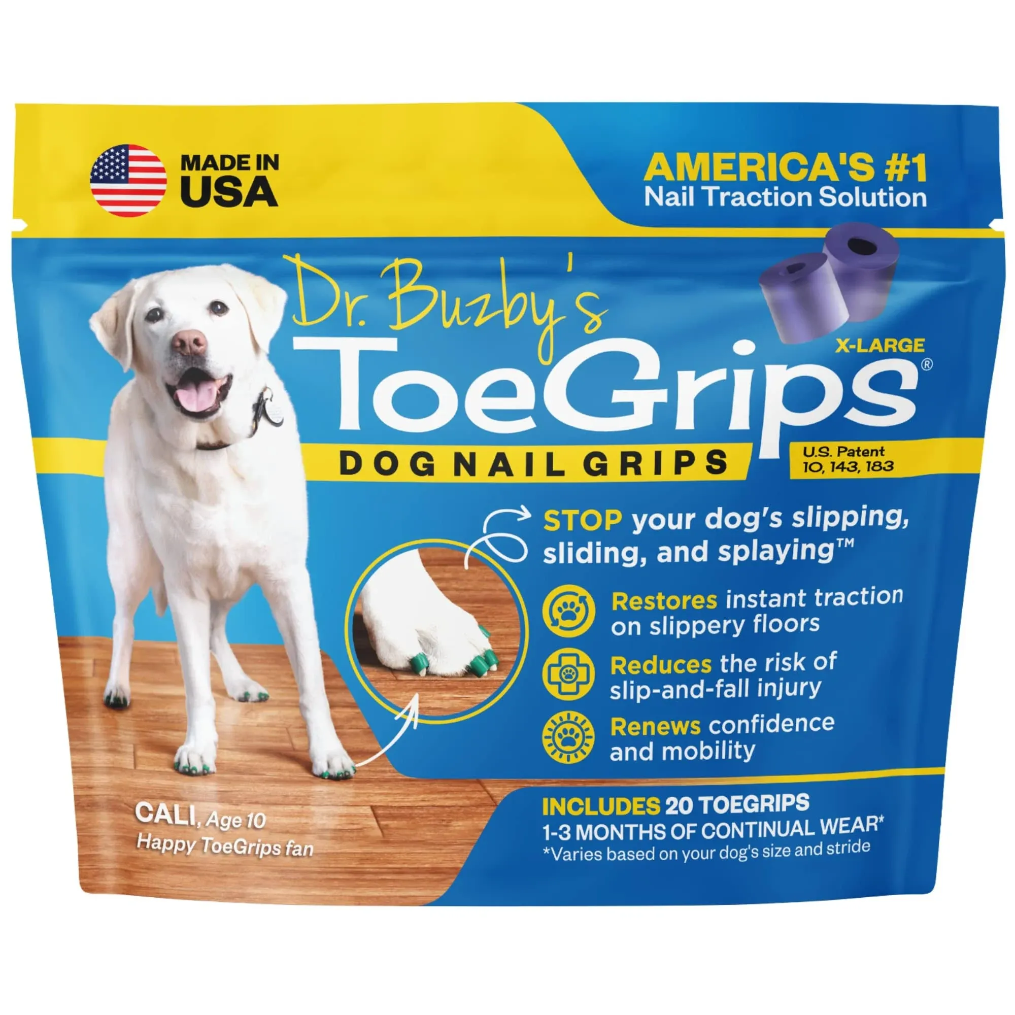 Dr Buzby's toegrips For Dogs Instant Traction on Wood/Hardwood Floors