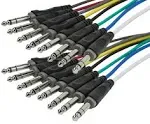 Monoprice 8-Channel 1/4-Inch TRS Male to 1/4-Inch TRS Male Snake Cable - 3 Feet, 26AWG, 8 Balanced Mono and Unbalanced Stereo Lines