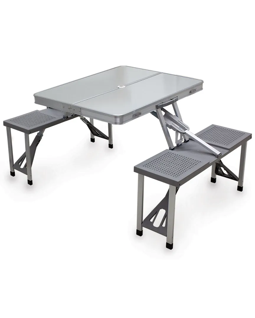 Aluminum Portable Picnic Table With Seats In Gray