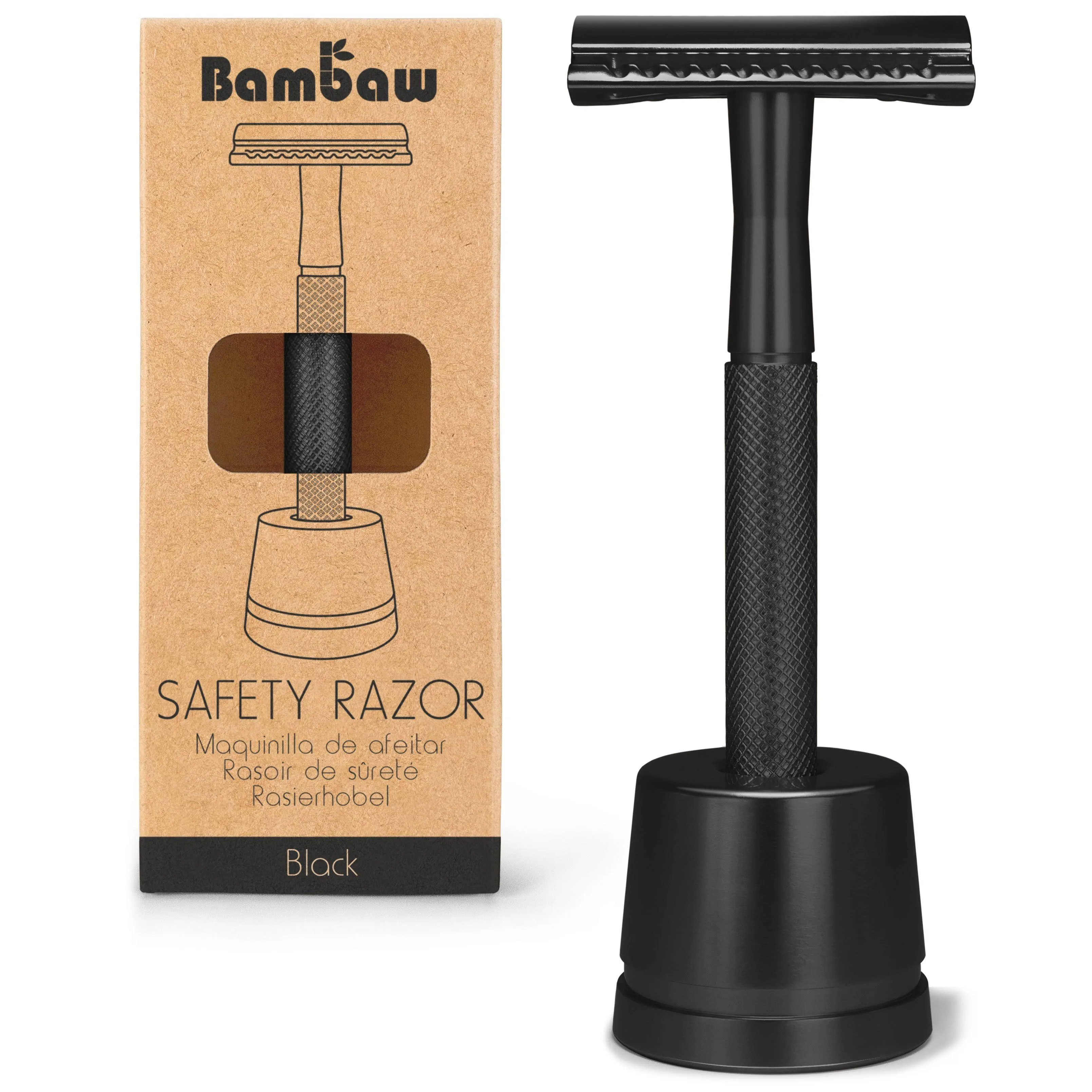 Bambaw Double Edge Safety Razor, Single Blade Razor for Men with Razor Stand, Men ...