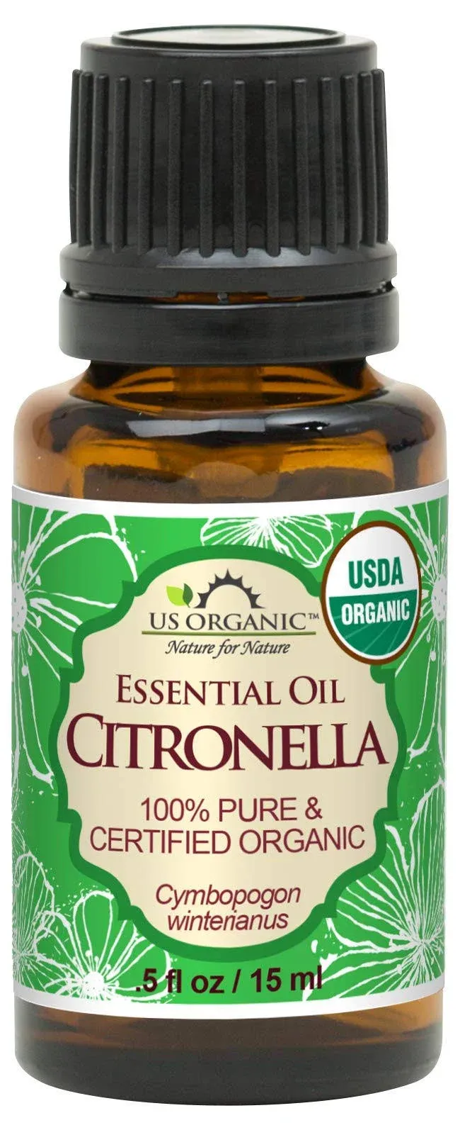 US Organic 100% Pure Citronella Essential Oil - USDA Certified Organic - 15 ml