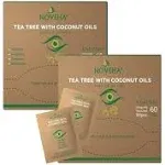 NOVEHA Tea Tree & Coconut Oil Eyelid & Lash Wipes | for Demodex, Blepharitis & Itchy Eyes, Box of 60