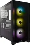 CORSAIR iCUE 4000X RGB Tempered Glass Mid-Tower ATX PC Case - 3x SP120 RGB ELITE Fans - iCUE Lighting Node CORE Controller - High Airflow - Black