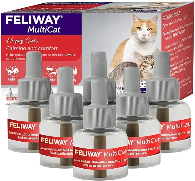 FELIWAY MultiCat Calming Pheromone, 30 Day Refill - 3 Pack